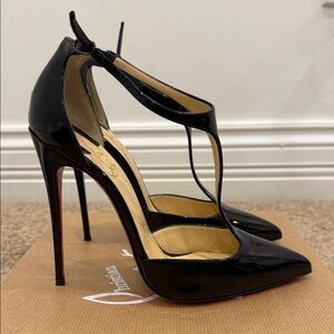 Christian Louboutin Patent Leather T-Strap Pumps – Size 37